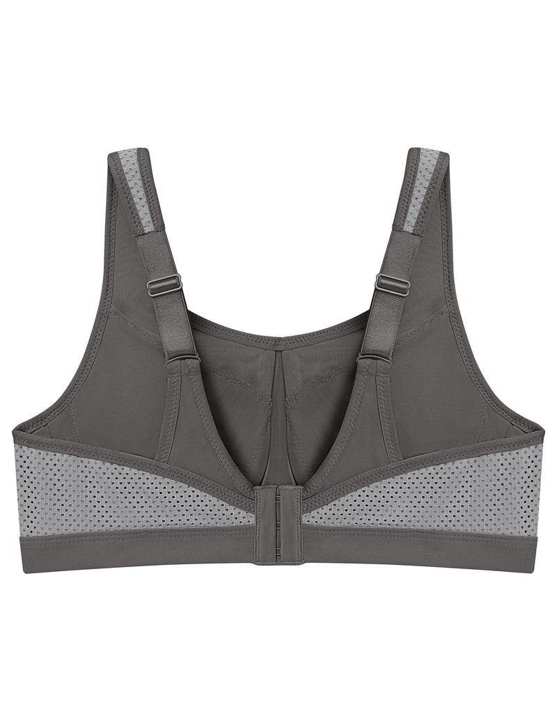 Glamorise Full Figure Plus Size High Impact Wonderwire Sports Bra Underwire #9066 Gray - Image 5